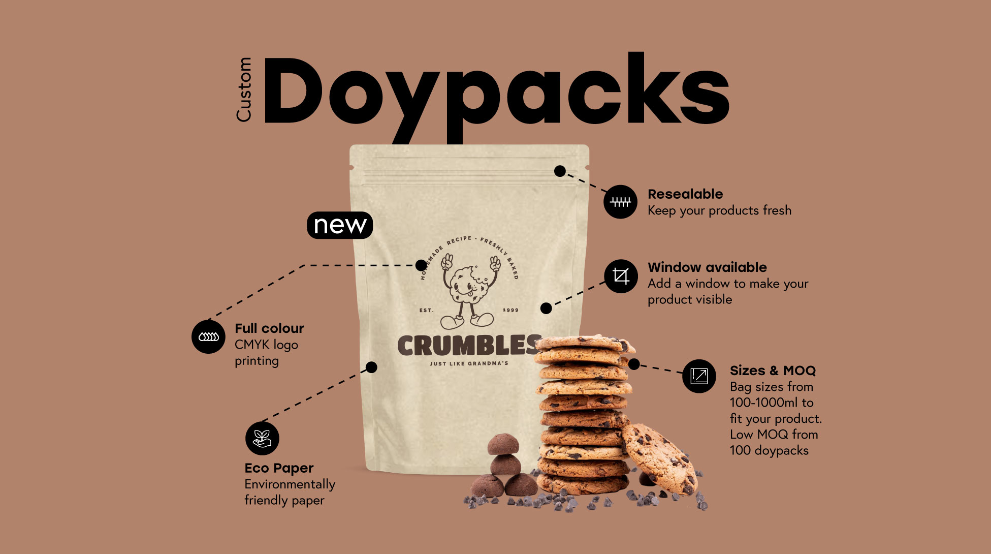 Custom printed doypacks